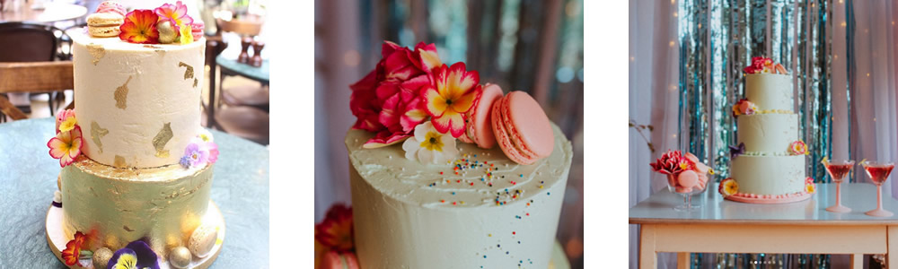 Edible flowers on cakes by The Sweet Stuff